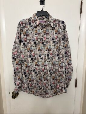 Coton Doux Men Regular Fit Shirt Size 43 17 XL Picture Frame Art Photo Collage